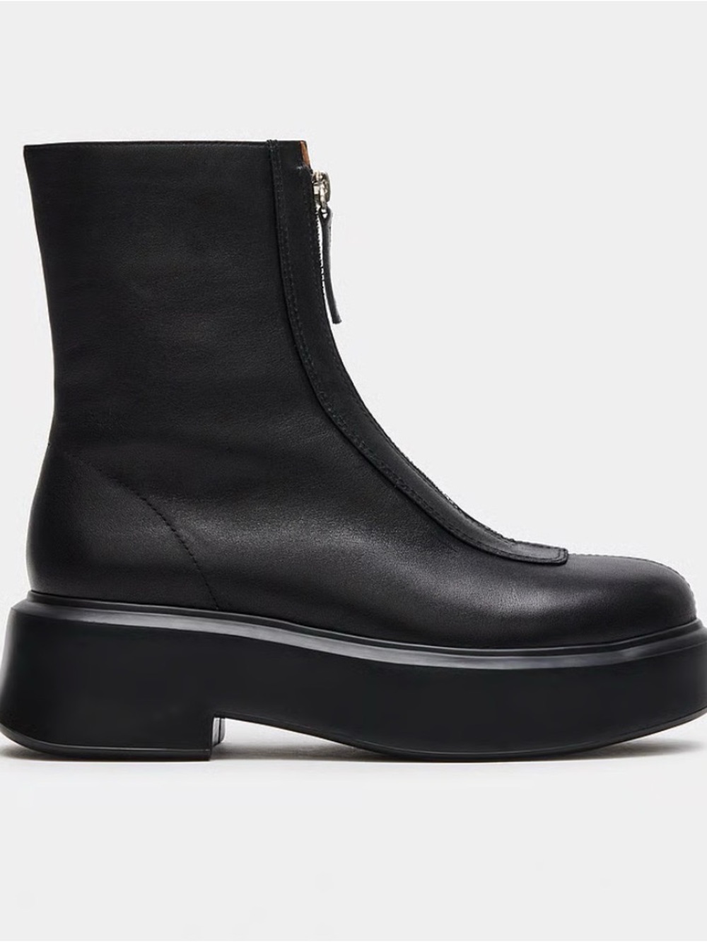 Steve Madden Jones Black Leather Platform Boots - Picture 3 of 4